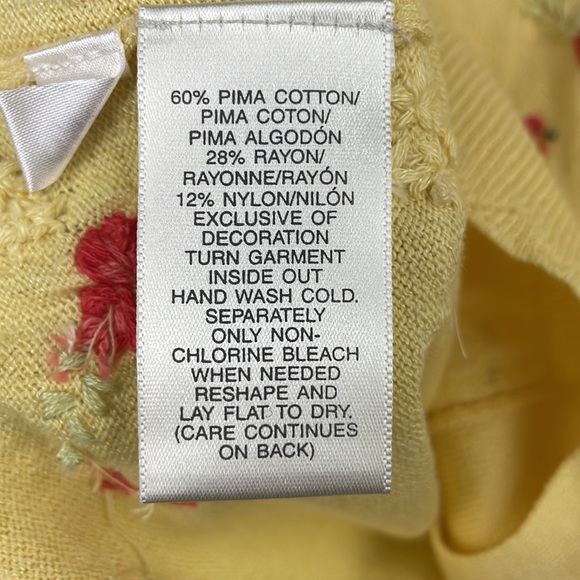 NWT SUSAN BRISTOL light yellow knit cotton blend Cardigan cottagecore floral - Picture 14 of 16